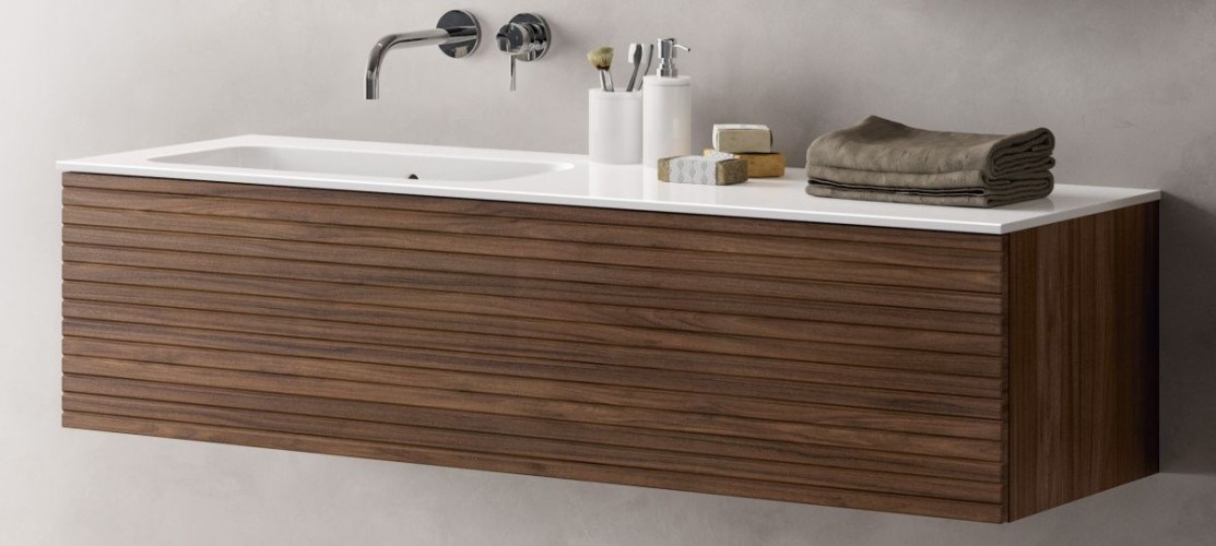 IBC Diana, тумба под левую раковину 140 см (Push открытие), цвет орех