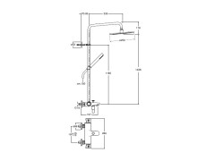 Стойка с термостатическим смесителем для ванны CRISTINA THETA V TE18413