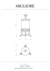 Ведро мусорное 5 л. на подставке, D35, H60 cm, золото Migliore Luxor