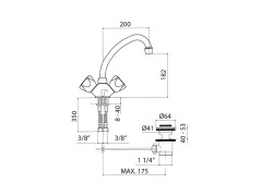 Смеситель для раковины MAMOLI ALFA-BETA 43440744B151