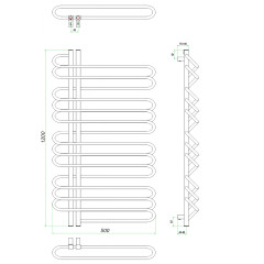 Полотенцесушитель ГРОТА STELLE 50/120 L