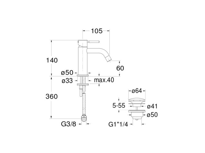 Смеситель для раковины CRISTINA PiC PM22024