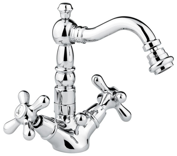 Emmevi Deco Old, смеситель с донным клапаном для биде, цвет белый-золото