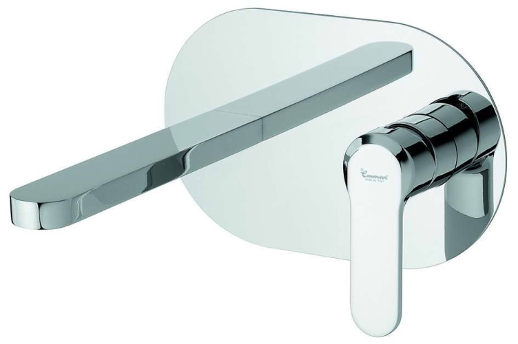 Emmevi Nefer, встраиваемый в стену однорычажный смеситель для раковины на панели (излив 19,3 см), без донного клапана, цвет хром