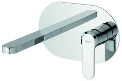 Emmevi Nefer, встраиваемый в стену однорычажный смеситель для раковины на панели (излив 19,3 см), без донного клапана, цвет хром