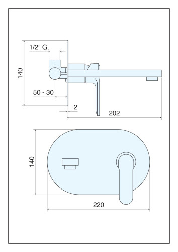Emmevi Nefer, встраиваемый в стену однорычажный смеситель для раковины на панели (излив 19,3 см), без донного клапана, цвет хром