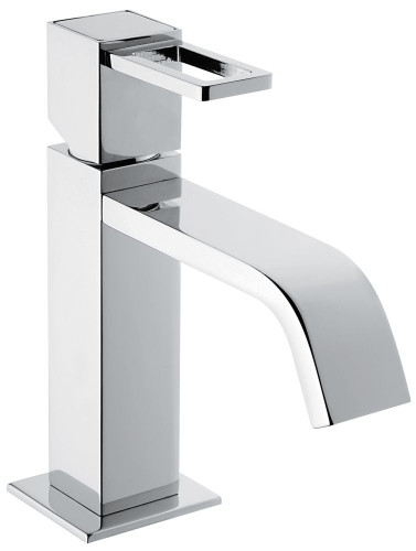 Emmevi Siris, однорычажный смеситель для раковины, ручка со стержнем (излив 13 см), с донным клапаном click-clack, цвет хром