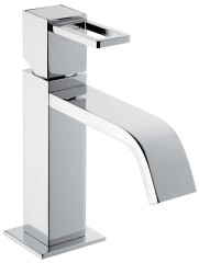 Emmevi Siris, однорычажный смеситель для раковины, ручка со стержнем (излив 13 см), с донным клапаном click-clack, цвет хром