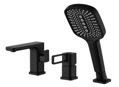 12133-C Смеситель на борт ванны (3-отв,ЧЕРНЫЙ)  GANZER (10/1шт)