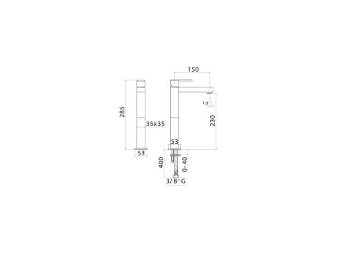 Смеситель для раковины высокий MAMOLI FEEL 4846S140D101