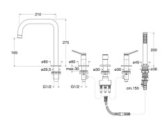Смеситель на борт ванны CRISTINA EAST SIDE ES12151