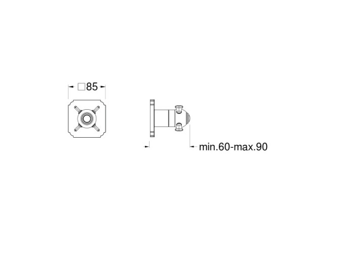 Наружный комплект для запорного клапана CRISTINA Thermostatic external parts XC71092