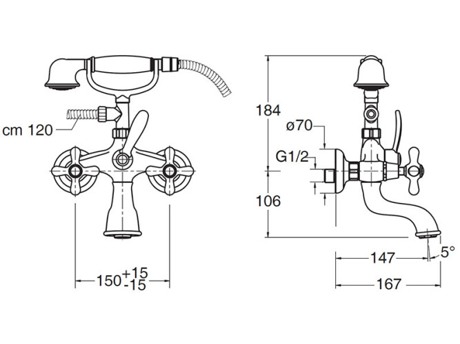 Смеситель для ванны CRISTINA IMPERO IM10077
