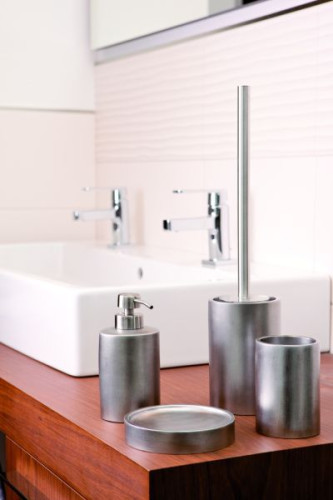 Batex Athena, напольный ерш из полирезин, цвет хром - матовое серебро