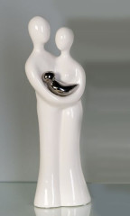 Casablanca, керамическая фигурка &quot;Семья&quot;, цвет бело-серебристый