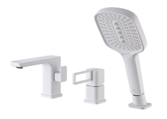 12133-F Смеситель на борт ванны (3-отв,БЕЛЫЙ)  GANZER (10/1шт)