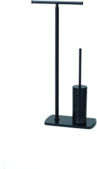 Gedy Florida, стойка: бумагодержатель двойной/металлический ерш, цвет черный матовый