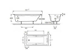 Ванна акриловая встраиваемая Jacob Delafon ODEON UP E6080RU-00