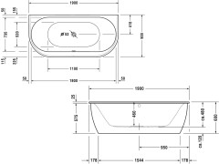 Ванна акриловая пристенная DURAVIT DARLING 700248000000000