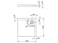 Душевой акриловый поддон RADAWAY ARGOS 4AC1010-01