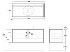 Подвесная тумба для раковины SIMAS FORIU FOM120 bia/bia matt