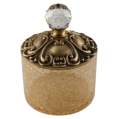 Баночка высокая H9 см. с крышкой, стекло/бронза/Swarovski Migliore Cristalia