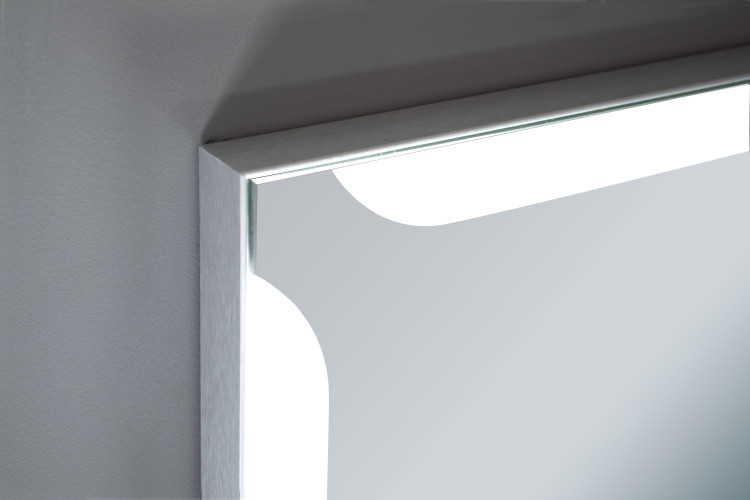 Xpertials Alice, прямоугольное зеркало Led 120х80 см: датчик подсветки с диммером, профиль матовая сталь