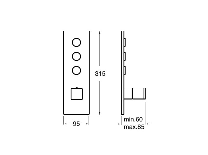 Наружный комплект для термостатического смесителя для душа CRISTINA THERMO UP XQ72372