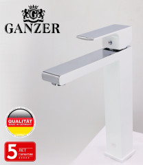 28012-F Смес. для умыв. (ВЫСОКИ БЕЛЫЙ) &quot;GANZER&quot;  (10/1шт)