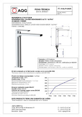 AQG Alpha, высокий однорычажный смеситель для раковины без донного клапана, цвет хром