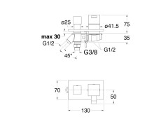 Смеситель на борт ванны CRISTINA QUADRI QM12924
