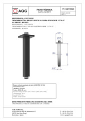 AQG Bold, душевой комплект EС217 на 2 потребителя: с квадратным верхним душем 25х25 см и потолочным кронштейном 35 см, цвет черный матовый
