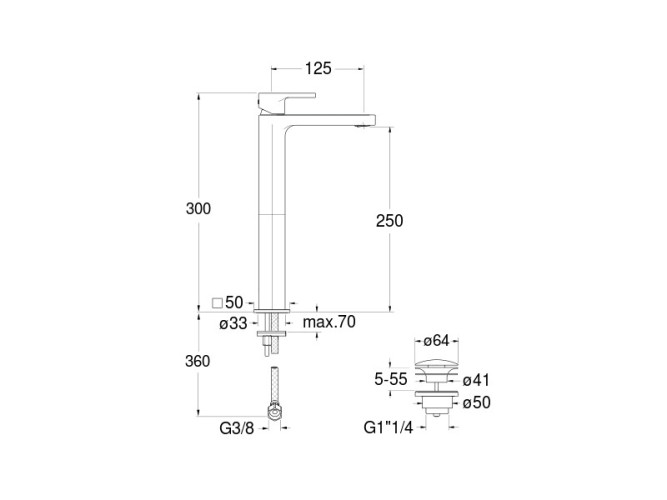 Смеситель для раковины CRISTINA OMEGA OG22224