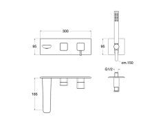 Наружные части смесителя для ванны CRISTINA KING KG10251