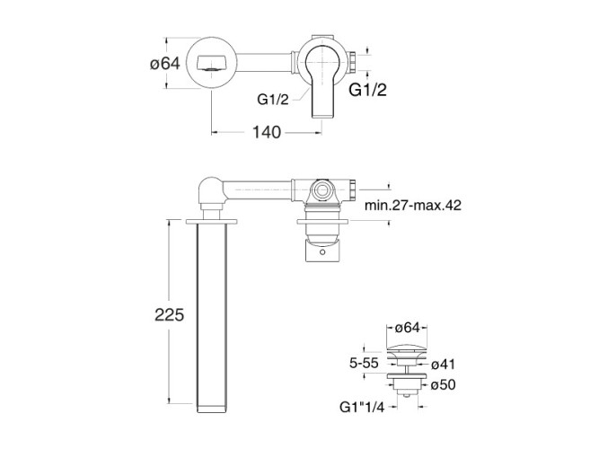 Смеситель для раковины настенный CRISTINA DELTA DE23813