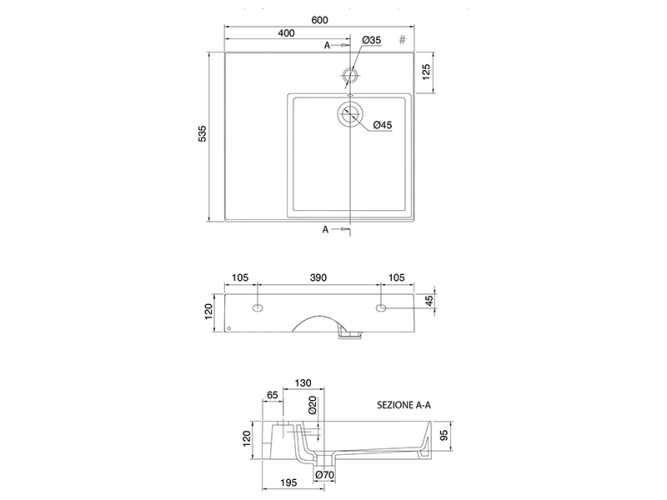 Раковина накладная/ подвесная Scarabeo TEOREMA 2.0 PLUS 5148