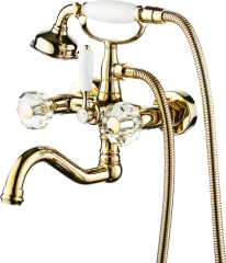 09036-E Смесител 2-ух руч. для ванны ЗОЛОТО GANZER (6/1шт)