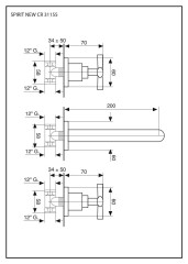 Emmevi Spirit New, встраиваемый в стену двухвентильный смеситель для раковины на 3 отверстия, без донного клапана, цвет золото