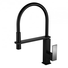 16037-С Смеситель для кухни с гибким изливом (ЧЕРНЫЙ)  GANZER