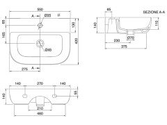 Раковина накладная/ подвесная Scarabeo GLAM 1811/41