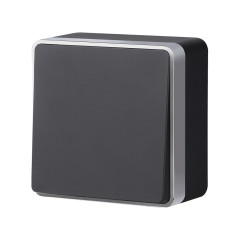 Выключатель одноклавишный проходной Gallant черный с серебром W5012034