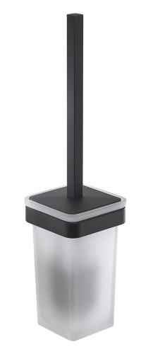 Gedy Samoa, настенный стеклянный ёрш, цвет черный матовый