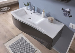 Puris Purefaction, раковина из минерального литья с LED подсветкой 1200 мм правая, цвет белый