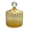 Баночка высокая H9 см. с крышкой, стекло/золото/Swarovski Migliore Cristalia