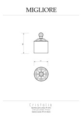 Баночка высокая H9 см. с крышкой, стекло/золото/Swarovski Migliore Cristalia