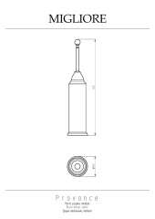 Ершик напольный, колба металл, керамика с декором/хром Migliore Provance