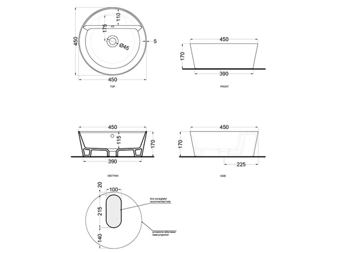 Раковина накладная CIELO ERA-ECO HALAT45SF FN