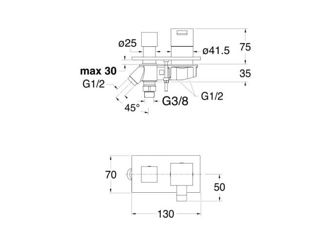Смеситель на борт ванны CRISTINA QUADRI QM12913