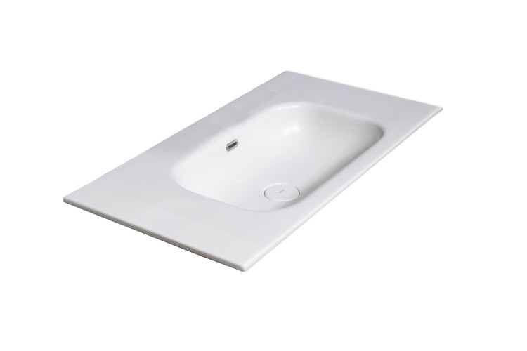 Столешница моноблок Vallessi 80 белая керамика без отверстия