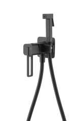 12157-C Смеситель встраиваемый с ГИГ. душем (ЧЕРНЫЙ) GANZER (10/1шт)